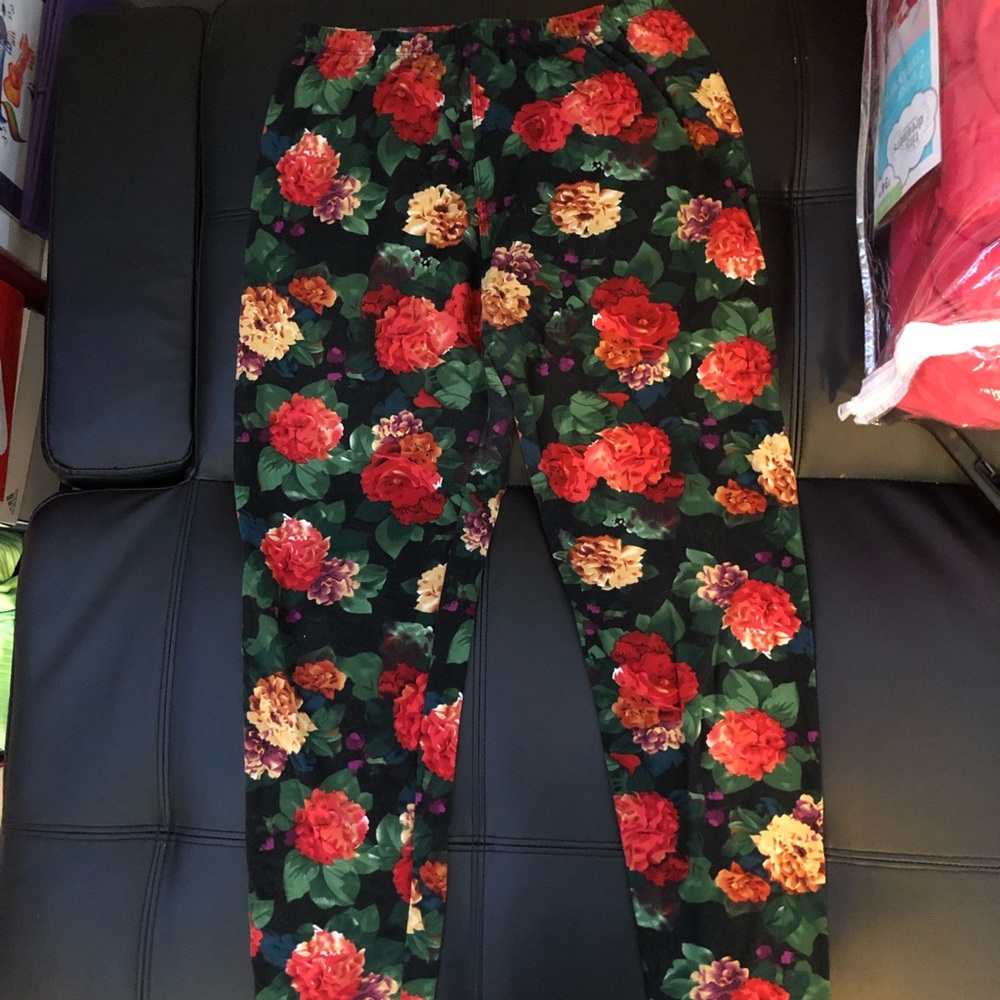 Floral Leggings, One Size